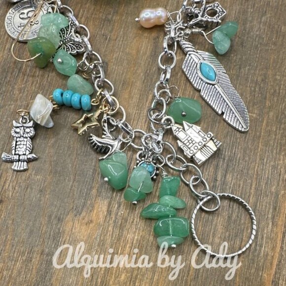 Alquimia Green and Silver Charm Necklace - Picture 5 of 7